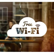 Free WiFi Cloud finestra Sign in vinile grafica Cafe Shop Salon bar ristorante