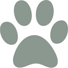 6 x cane grande e cucciolo, Paw Print Bumper Sticker da parete, Area Grooming Grigio