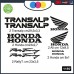 KIT ADESIVI HONDA TRANSALP 10 PZ DI VARIE MISURE - - STICKERS MOTO - accessori, stickers, decal Cod. 1197. (nero )