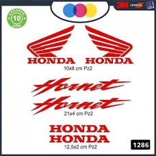 KIT ADESIVI HONDA HORNET 10 PZ DI VARIE MISURE - - STICKERS MOTO - accessori, stickers, decal Cod. m-1286 (rosso)
