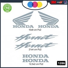 KIT ADESIVI HONDA HORNET 10 PZ DI VARIE MISURE - - STICKERS MOTO - accessori, stickers, decal Cod. m-1286 (grigio)