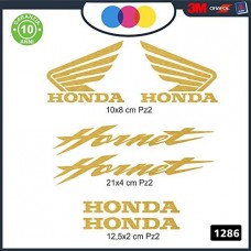 KIT ADESIVI HONDA HORNET 10 PZ DI VARIE MISURE - - STICKERS MOTO - accessori, stickers, decal Cod. m-1286 (oro)
