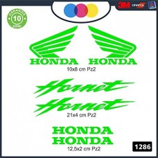 KIT 6 ADESIVI PER MOTO -HONDA -HORNET - rally touring sticker decal Moto Cod. 1286 (Bianco)