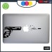 Adesivo PISTOLA - SPARO - PER TUTTI I MODELLI DI Mac Book Apple - ADESIVO PER QUALSIASI COMPUTER ANCHE NON MAC BOOK - COLORE NERO Cod. 1257 (15 " 17 " Macbook Pro)