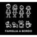 ADESIVI FAMIGLIA - KIT COMPLETO - FAMIGLIA A BORDO - COLORE: BIANCO - FAMILY STICKERS VETRO AUTO - PUNTO EVO CITROEN FORD FIAT PANDA 500 CINQUECENTO GRANDE PUNTO IDEA
