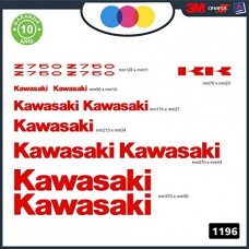Adesivi Stickers KAWASAKI Z 750 Kit 15pz vari colori, Moto Cod. 1196 (rosso)