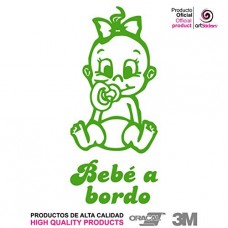 Artstickers&reg; - Adesivo Beb&eacute; a Bordo bimba,&nbsp;Babyfun collection, 10&nbsp;colori a scelta + regalo sorpresa 9cm x 16,5 cm Verde