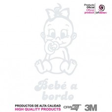 Artstickers&reg; - Adesivo Beb&eacute; a Bordo bimba,&nbsp;Babyfun collection, 10&nbsp;colori a scelta + regalo sorpresa 9cm x 16,5 cm bianco