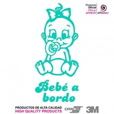 Artstickers&reg; - Adesivo Beb&eacute; a Bordo bimba,&nbsp;Babyfun collection, 10&nbsp;colori a scelta + regalo sorpresa 9cm x 16,5 cm Mind