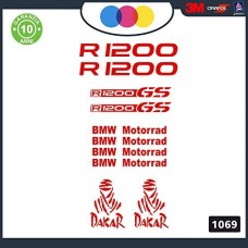 Adesivi Stickers BMW R1200 GS rally touring Kit 10pz Moto Cod. 1067 (rosso)