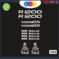 Adesivi Stickers BMW R1200 GS rally touring Kit 10pz Moto Cod. 1067 (bianco)