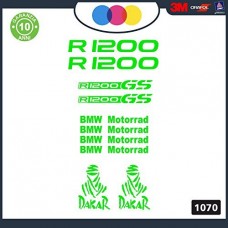 Adesivi Stickers BMW R1200 GS rally touring Kit 10pz Moto Cod. 1067 (verde)