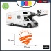 ADESIVO DECORATIVO PER FIANCATA SOLE TRAMONTO - PER CAMPER, FURGONI E VAN - - Cod. 1203 (Arancione)