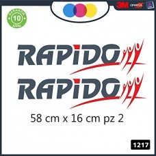 2 ADESIVI RAPIDO - GRIGIO -ROSSO - LOGO - RAPIDO - PER CAMPER, FURGONI E VAN - - Cod. 1217