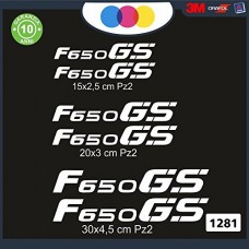 6 ADESIVI BMW G650GS - ADESIVI PER MOTO - rally touring sticker decal Moto Cod. 1280 (Bianco)