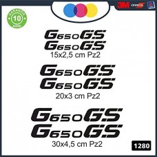 6 ADESIVI BMW G650GS - ADESIVI PER MOTO - rally touring sticker decal Moto Cod. 1280 (Nero)