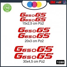 6 ADESIVI BMW G650GS - ADESIVI PER MOTO - rally touring sticker decal Moto Cod. 1280 (Rosso)