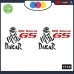 KIT 2 ADESIVI PER MOTO -ROSSO - NERO -DAKAR - BMW -GS - MOTORRAD - rally touring sticker decal Moto Cod. 1114