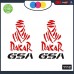 KIT 2 ADESIVI PER MOTO - SIMBOLO NERO - SCRITTA ROSSA -DAKAR GSA - rally touring sticker decal Moto Cod. 1112