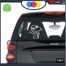 ADESIVO PER AUTO - SNOOPY - AVIATORE- AVIATOR - STICKERS notebook - cane, cani, adesivi cani, STICKERS auto - accessori, stickers, decal Cod.1307