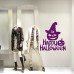 VH0411 Adesivi Murali Wall Art - Happy Halloween 2 - Misure 52x60 cm - viola - Vetrofanie per Halloween, vetrine negozi, stickers
