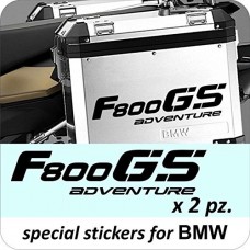 2 ADESIVI BMW - F800 -GS - ADVENTURE- PER BAULETTO - VALIGIA MOTO- BMW - MOTO - TRAVEL- TRAVELER- NERO -