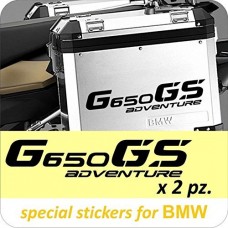 2 ADESIVI BMW - G-650 GS - ADVENTURE- PER BAULETTO - VALIGIA MOTO- BMW - MOTO - TRAVEL- TRAVELER