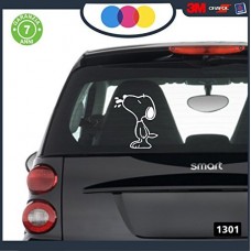 ADESIVO PER AUTO - SNOOPY - COLORE NERO - STICKERS notebook - cane, cani, adesivi cani, STICKERS auto - accessori, stickers, decal Cod.1301