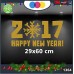 Vetrofanie natalizie e decorazioni di natale - SCRITTA HAPPY NEW YEAR 2017 COLORE:ORO - DIMENSIONI 29X60 CM DECORAZIONI NATALIZIE XMAS - STICKERS , decal ,addobbi , natale , christmas Cod 1364-2