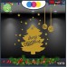 Vetrofanie natalizie e decorazioni di natale - SCRITTA MERRY CHRISTMAS - ALBERO DI NATALE E STELLE\ COLORE:ORO - DECORAZIONI NATALIZIE XMAS - STICKERS , decal ,addobbi , natale , christmas Cod 1373-2