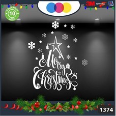 Vetrofanie natalizie e decorazioni di natale - SCRITTA MERRY CHRISTMAS - ALBERO DI NATALE , STELLE E CAMPANE\ COLORE:BIANCO - DECORAZIONI NATALIZIE XMAS - STICKERS , decal ,addobbi , natale , christmas Cod 1374