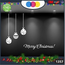 Vetrofanie natalizie e decorazioni di natale - PALLE DI NATALE COLORE: BIANCO - MERRY CHRISTMAS- DECORAZIONI NATALIZIE - XMAS - STICKERS , decal ,addobbi , natale , christmas , vertofanie , natalizie e decorazioni di natale , Cod 1357