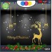 Vetrofanie natalizie e decorazioni di natale - RENNA COLORE: ORO D'ORATO - MERRY CHRISTMAS- DECORAZIONI NATALIZIE XMAS - STICKERS , decal ,addobbi , natale , christmas ,vertofanie natalizie e decorazioni di natale Cod 1351-1