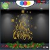 Vetrofanie natalizie e decorazioni di natale - SCRITTA MERRY CHRISTMAS - STELLE E CAMPANE \ COLORE:ORO - DECORAZIONI NATALIZIE XMAS - STICKERS , decal ,addobbi , natale , christmas Cod 1374-2