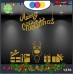 Vetrofanie natalizie e decorazioni di natale - SCRITTA MERRY CHRISTMAS - RENNA CARTOON \ COLORE:ORO - DECORAZIONI NATALIZIE XMAS - STICKERS , decal ,addobbi , natale , christmas Cod 1370-2