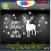 Vetrofanie natalizie e decorazioni di natale - SCRITTA MERRY CHRISTMAS - HAPPY NEW YEAR E RENNA \ COLORE:BIANCO - DECORAZIONI NATALIZIE XMAS - STICKERS , decal ,addobbi , natale , christmas Cod 1377