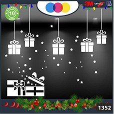 Vetrofanie natalizie e decorazioni di natale - COLORE: BIANCO - MERRY CHRISTMAS- DECORAZIONI NATALIZIE XMAS - sticker ,addobbi , natale , christmas , adesivi di natale e decorazioni di natale Cod 1352