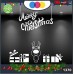 Vetrofanie natalizie e decorazioni di natale - SCRITTA MERRY CHRISTMAS - RENNA CARTOON COLORE: BIANCO - DECORAZIONI NATALIZIE XMAS - STICKERS , decal ,addobbi , natale , christmas Cod 1370