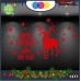 Vetrofanie natalizie e decorazioni di natale - SCRITTA MERRY CHRISTMAS - HAPPY NEW YEAR E RENNA \ COLORE:ROSSO- DECORAZIONI NATALIZIE XMAS - STICKERS , decal ,addobbi , natale , christmas Cod 1377-1