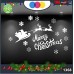 Vetrofanie natalizie e decorazioni di natale - SCRITTA MERRY CHRISTMAS - RENNE E BABBO NATALE COLORE: BIANCO - DECORAZIONI NATALIZIE XMAS - STICKERS , decal ,addobbi , natale , christmas Cod 1368