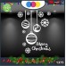 Vetrofanie natalizie e decorazioni di natale - SCRITTA MERRY CHRISTMAS - PALLINE E FIOCCHI DI NEVE \ COLORE:BIANCO - DECORAZIONI NATALIZIE XMAS - STICKERS , decal ,addobbi , natale , christmas Cod 1375