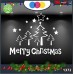 Vetrofanie natalizie e decorazioni di natale - SCRITTA MERRY CHRISTMAS - ALBERI DI NATALE E STELLE \ COLORE:BIANCO - DECORAZIONI NATALIZIE XMAS - STICKERS , decal ,addobbi , natale , christmas Cod 1372