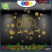 Vetrofanie natalizie e decorazioni di natale - SCRITTA MERRY CHRISTMAS - SLITTA E STELLE COLORE: ORO - DECORAZIONI NATALIZIE XMAS - STICKERS , decal ,addobbi , natale , christmas Cod 1371-2