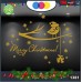 Vetrofanie natalizie e decorazioni di natale - SCRITTA MERRY CHRISTMAS CON RAMO E UCCELLINO\ COLORE:ORO - DECORAZIONI NATALIZIE XMAS - STICKERS , decal ,addobbi , natale , christmas Cod 1381-2