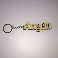 Portachiave in legno con gancio in metallo - personalizzato con nome (Angela)