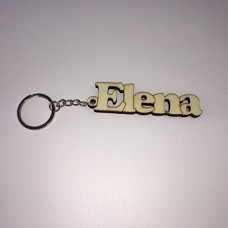 Portachiave in legno con gancio in metallo - personalizzato con nome (Elena)