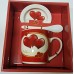 TAZZA I LOVE YOU compreso piattino e cucchiaino - per anniversario/regalo di San Valentino
