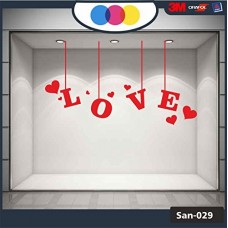 Vetrofania San Valentino - Cuori adesivi - rosso - Vetrine per negozi - love, san valentino, stickers, adesivi