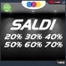 Vetrofanie - SALDI - 20%-30%-40%-50%-60%-70% (BIANCO) ADESIVI VETRINE NEGOZI - Vetrine negozi per saldi, stickers, adesivi Cod.1408