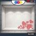 Vetrofania San Valentino - Cuori adesivi - Dimensioni 80X40 cm - rosso - Vetrine per negozi - love, san valentino, stickers, adesivi